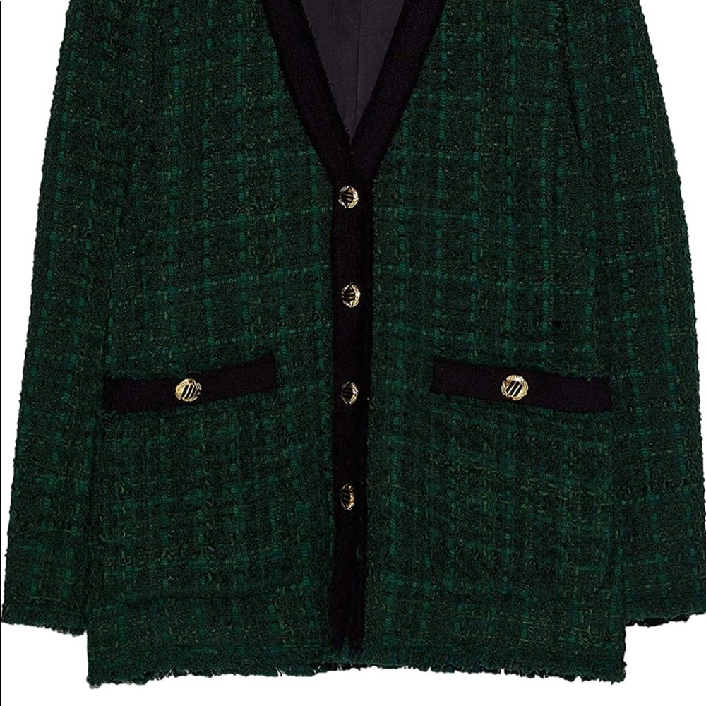 Zara Women Contrast tweed jacket
